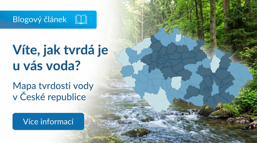 Mapa tvrdosti vody v ČR - banner